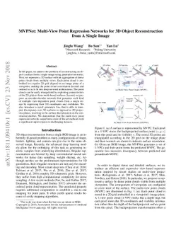MVPNet: Multi-View Point Regression Networks for 3D Object
  Reconstruction from A Single Image
