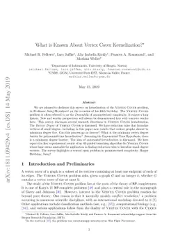 What is known about Vertex Cover Kernelization?