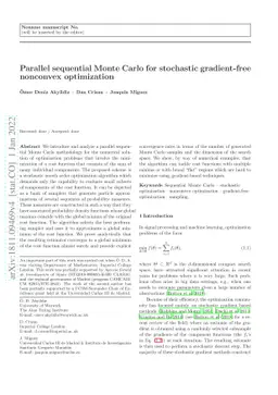 Parallel sequential Monte Carlo for stochastic gradient-free nonconvex
  optimization
