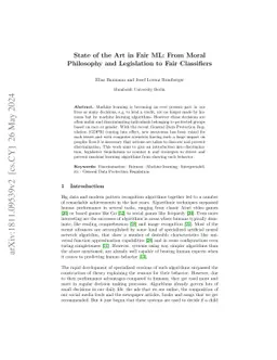 State of the Art in Fair ML: From Moral Philosophy and Legislation to
  Fair Classifiers