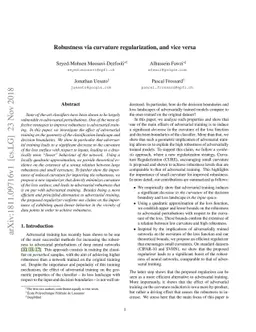 Robustness via curvature regularization, and vice versa