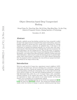 Object Detection based Deep Unsupervised Hashing