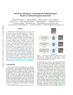Tell, Draw, and Repeat: Generating and Modifying Images Based on
  Continual Linguistic Instruction