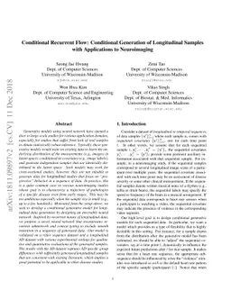 Conditional Recurrent Flow: Conditional Generation of Longitudinal
  Samples with Applications to Neuroimaging
