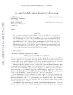Average-Case Information Complexity of Learning