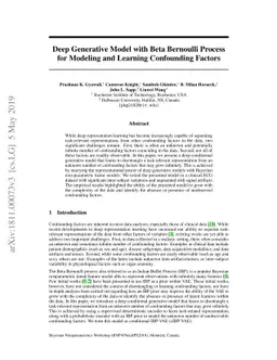 Deep Generative Model with Beta Bernoulli Process for Modeling and
  Learning Confounding Factors