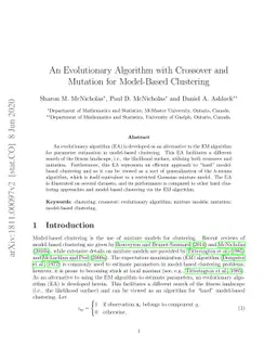 An Evolutionary Algorithm with Crossover and Mutation for Model-Based
  Clustering