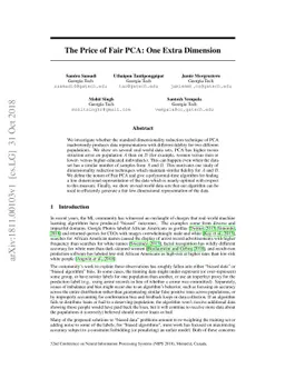 The Price of Fair PCA: One Extra Dimension