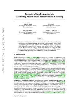 Towards a Simple Approach to Multi-step Model-based Reinforcement
  Learning