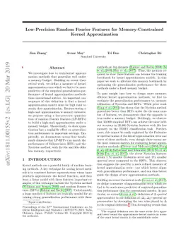 Low-Precision Random Fourier Features for Memory-Constrained Kernel
  Approximation