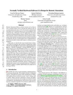 Formally Verified Hardware/Software Co-Design for Remote Attestation