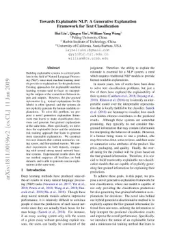 Towards Explainable NLP: A Generative Explanation Framework for Text
  Classification