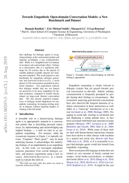 Towards Empathetic Open-domain Conversation Models: a New Benchmark and
  Dataset