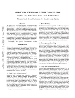 Neural Music Synthesis for Flexible Timbre Control