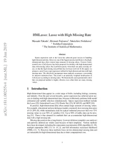 HMLasso: Lasso with High Missing Rate