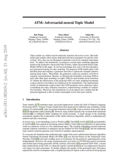 ATM:Adversarial-neural Topic Model