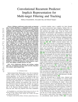Convolutional Recurrent Predictor: Implicit Representation for
  Multi-target Filtering and Tracking