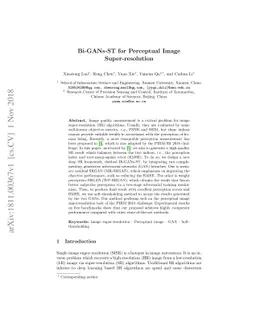 Bi-GANs-ST for Perceptual Image Super-resolution