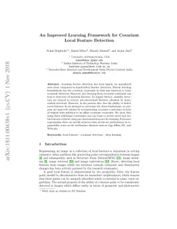 An Improved Learning Framework for Covariant Local Feature Detection