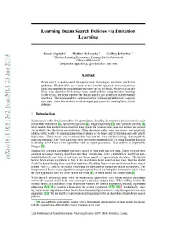 Learning Beam Search Policies via Imitation Learning
