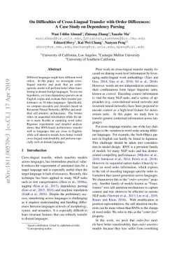 On Difficulties of Cross-Lingual Transfer with Order Differences: A Case
  Study on Dependency Parsing