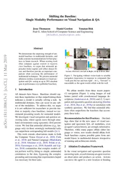 Shifting the Baseline: Single Modality Performance on Visual Navigation
  & QA