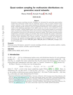 Quasi-random sampling for multivariate distributions via generative
  neural networks