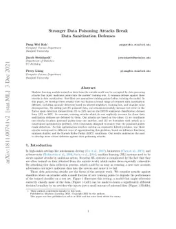 Stronger Data Poisoning Attacks Break Data Sanitization Defenses