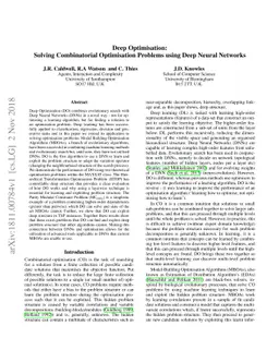 Deep Optimisation: Solving Combinatorial Optimisation Problems using
  Deep Neural Networks
