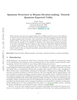 Quantum Structures in Human Decision-making: Towards Quantum Expected
  Utility