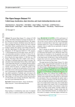 The Open Images Dataset V4: Unified image classification, object
  detection, and visual relationship detection at scale