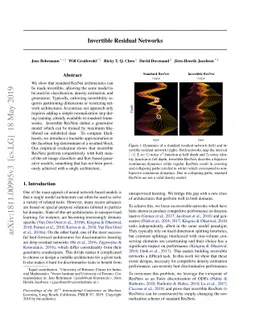 Invertible Residual Networks