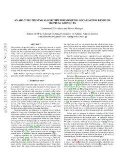 An Adaptive Pruning Algorithm for Spoofing Localisation Based on
  Tropical Geometry