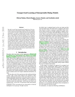 Unsupervised Learning of Interpretable Dialog Models