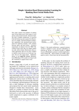Simple Attention-Based Representation Learning for Ranking Short Social
  Media Posts