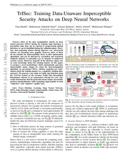 TrISec: Training Data-Unaware Imperceptible Security Attacks on Deep
  Neural Networks
