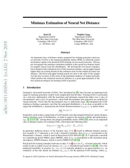 Minimax Estimation of Neural Net Distance