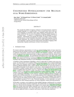 Unsupervised Hyperalignment for Multilingual Word Embeddings