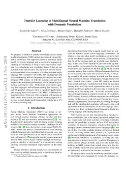 Transfer Learning in Multilingual Neural Machine Translation with
  Dynamic Vocabulary