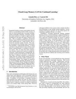 Closed-Loop Memory GAN for Continual Learning