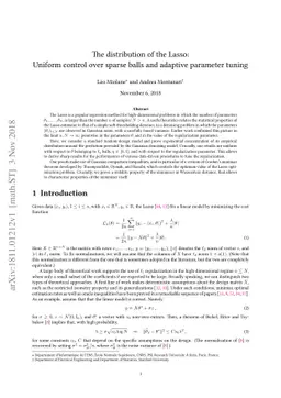 The distribution of the Lasso: Uniform control over sparse balls and
  adaptive parameter tuning