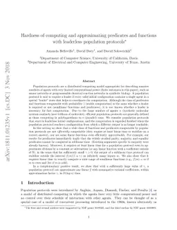 Hardness of computing and approximating predicates and functions with
  leaderless population protocols