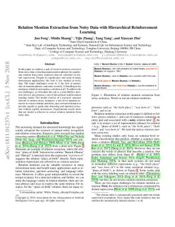 Relation Mention Extraction from Noisy Data with Hierarchical
  Reinforcement Learning