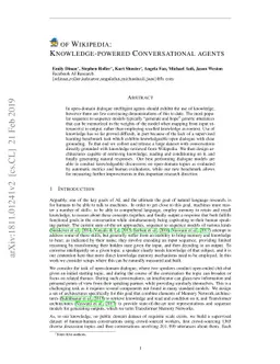 Wizard of Wikipedia: Knowledge-Powered Conversational agents