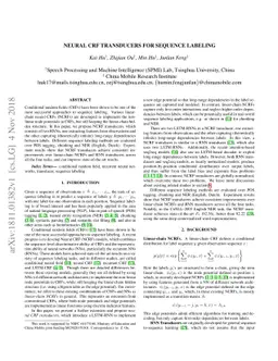 Neural CRF transducers for sequence labeling