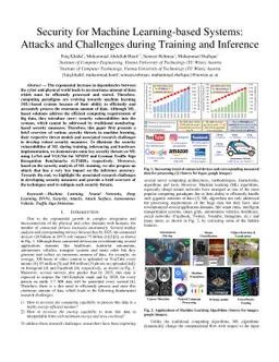 Security for Machine Learning-based Systems: Attacks and Challenges
  during Training and Inference