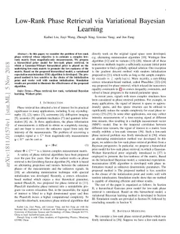 Low-Rank Phase Retrieval via Variational Bayesian Learning