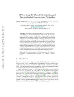 SPNet: Deep 3D Object Classification and Retrieval using Stereographic
  Projection