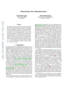 When Do Envy-Free Allocations Exist?