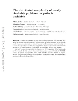 The distributed complexity of locally checkable problems on paths is
  decidable
